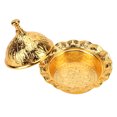 thumbnail image 4 of Snacks Dish, Modern Simple Gold Floral Embossing Gold Candy Dish  for Bar Counter for Hotel, 4 of 7