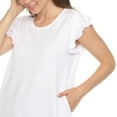 thumbnail image 5 of White Mark Ruffle Sleeve Solid Top (Women's), 5 of 6