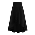 thumbnail image 5 of Hanerdun Women Solid Pleated A-Line Skirts Female Split Beach Skirt Black M, 5 of 5