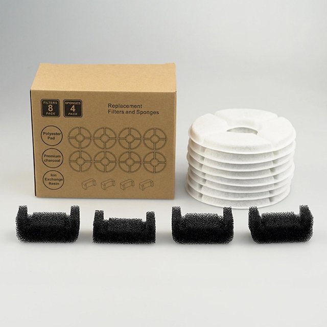 Filtro de fuente de agua para mascotas, paquete de 8, filtros de repuesto para fuente redonda de 81 oz
