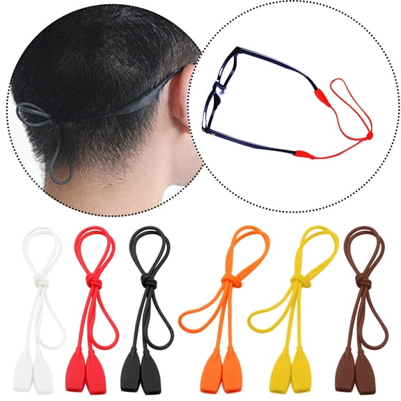 Eye Glasses Holder Strap LSQii Long Rope Silicone Fixed with Non-Slip Lanyard for Sport Eyeglass Chain for Men Women black,Under $3