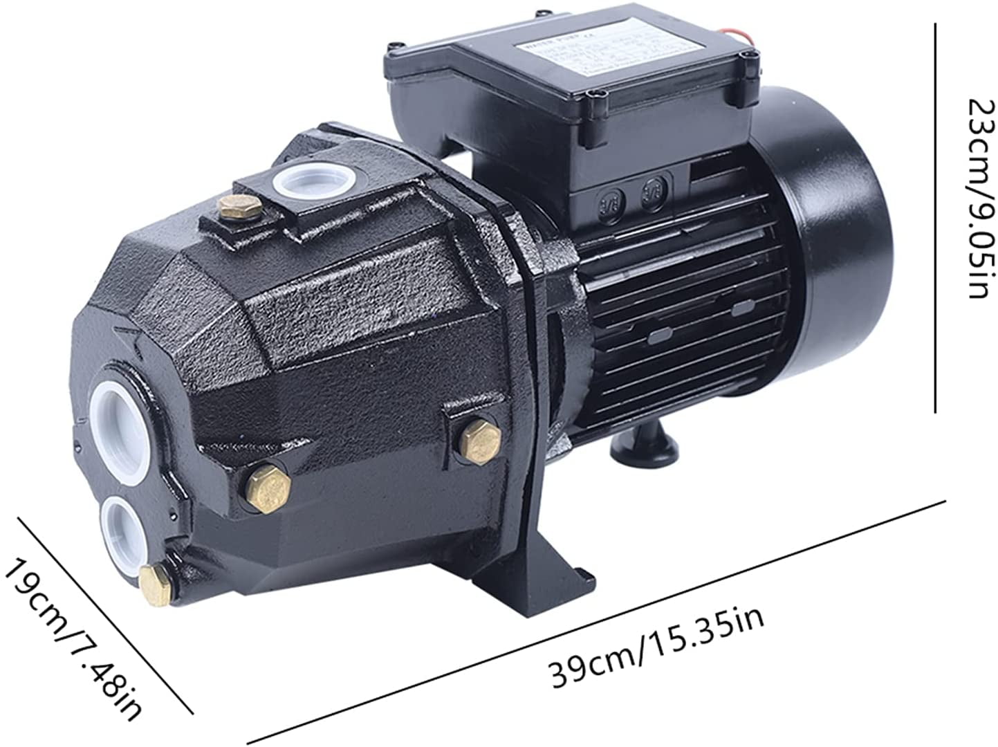 Fetcoi,1HP Shallow Well Jet Pump W/ Pressure Switch Homes Supply Water 750W Max Speed 3420 Rpm For Shallow Wells 110V