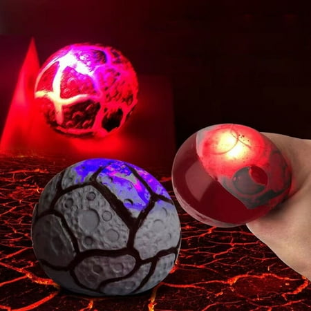 

Weloille Vent Meteorite Fireball Vent Ball Led Luminous Ball Pinch Music Decompression Volcanic Ball Toy 30ml