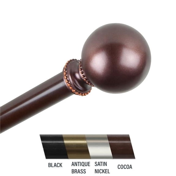 Central Design 4883-287 Julian 0.81 in. Curtain Rod, 28-48 in. - Cocoa