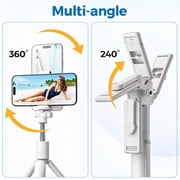 Selfie Stick Tripod for Phone, Bluetooth Remote, Extendable 25.6 Inch, Portable Phone Tripod Stand, Adjustable Smartphone Holder for Travel Video Recording Live Streaming