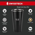 thumbnail image 4 of SWISS+TECH 16 oz Insulated Tumbler with Lid, 2 Pack Stainless Steel Cups, Double Wall Pint Cup Glasses (Black & Red), 4 of 7