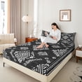 thumbnail image 4 of Feelyou Black Damask Flower Queen Sheet Sets, Retro Western Mandala Bed Set, 4pcs, 4 of 7