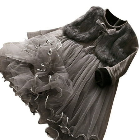 

Qufokar Girls Valentine Dress Thanksgiving Dresses Kids Toddler Baby Girls Autumn Winter Tulle Long Sleeve Fleece Princess Dress Clothes