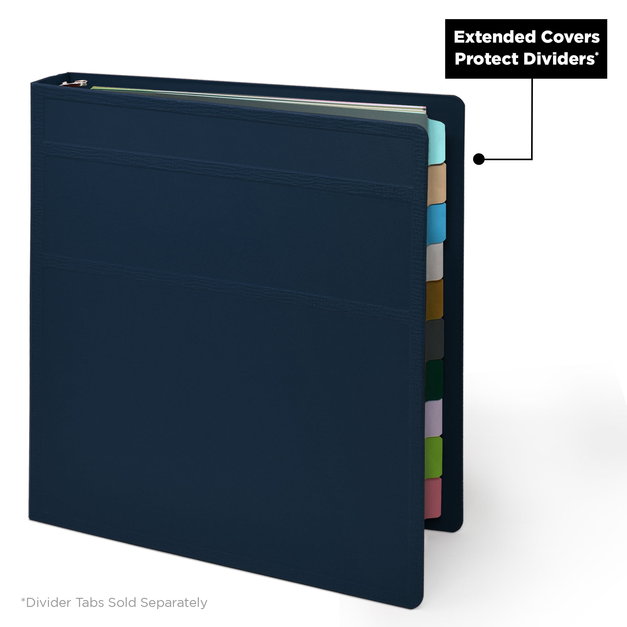Carstens 1.5- Inch Heavy Duty 3-Ring Binder - Side Opening, Navy Blue