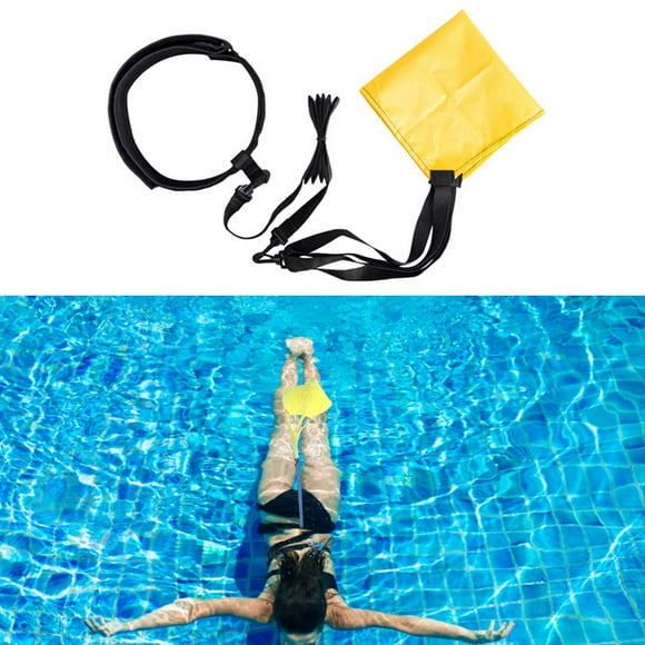 Cinturón de Resistencia a La Natación, Cinturón de Ejercicio de Entrenamiento de Natación, Cuerdas de Resistencia a La Natación con Paracaídas de 40cm DYNWAVEMX Resistencia al paracaídas de natación