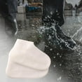 thumbnail image 6 of Waterproof Silicone Shoes Cover, Rubber Rain Shoe Cover, Reusable Overshoes Galoshes Non Slip Soft Shoe Protectors for Women Men Kids White M, 6 of 8