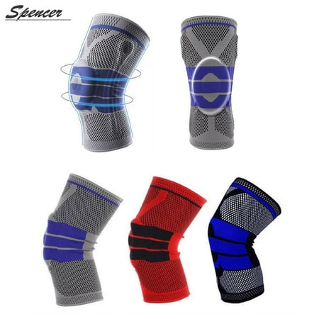 Spencer 1PC Sport Compression Knee Support Brace Silicone Knee Padded Sleeve for Arthritis Relief, Pain Relief, Meniscus Tear Arthritis Recovery
