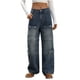 thumbnail image 3 of TaTaai Women Solid Color Straight Leg Denim Cargo Pants Multi Pockets Button Design Casual Fashion Jeans Durable Machine Washable Non See-through Daily Outdoor Street Wear Gift, 3 of 6