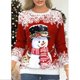thumbnail image 1 of Jersey de Navidad para mujer, blusa suelta, sudaderas para mujer, camisetas de manga larga de Navidad (rojo frijol XL), 1 of 2