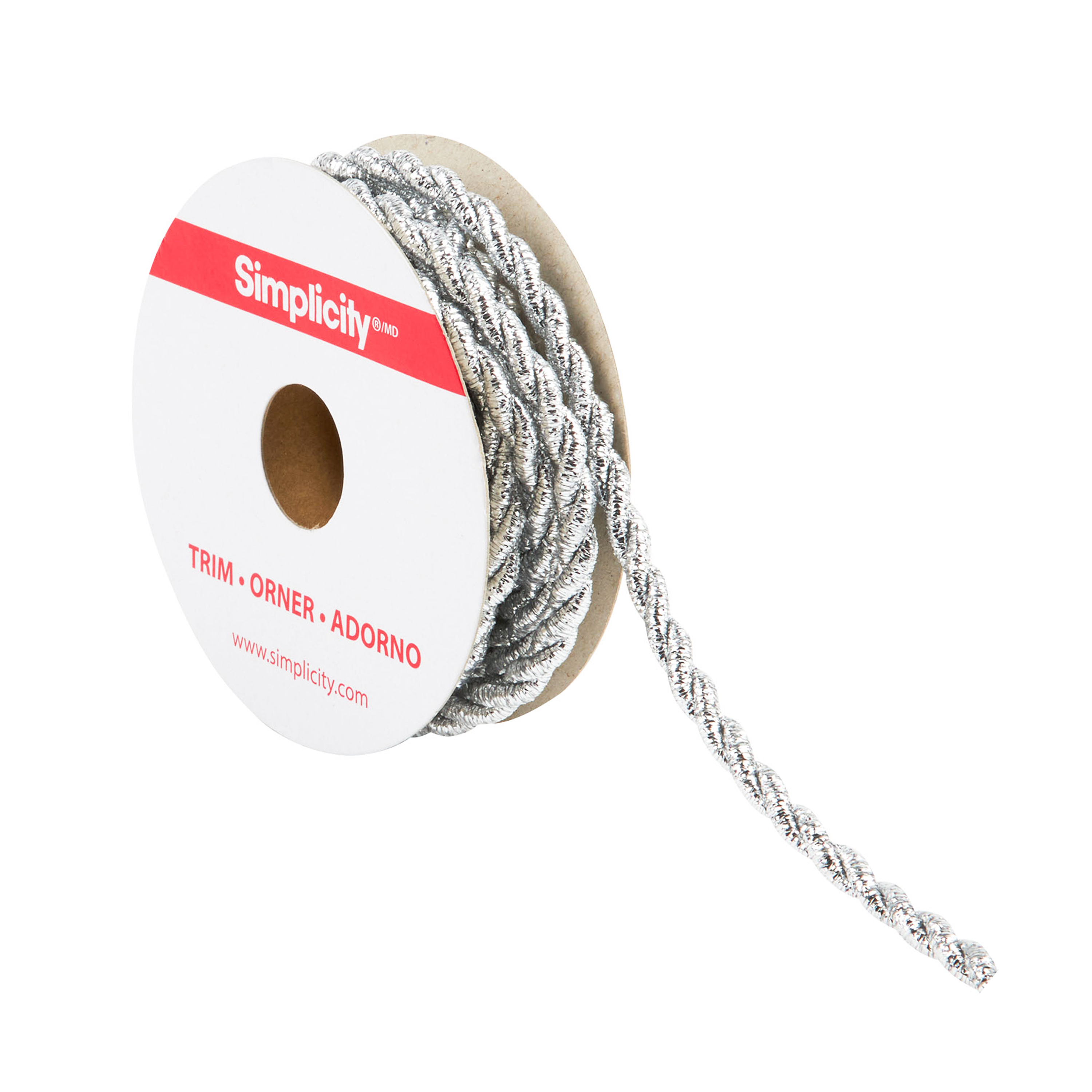 Passamaneria DecoPro Gimp Francese – Grigio Argento, Larghezza 1.27 Cm, Venduta A Metro (0,9 M)