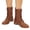 Brown, variant on Women Vintage Mid Calf Riding Boots Cap Toe Lace Up Combat Boots with Side Zipper Buckle Low Block Heel Faux Leather Casual Winter Ankle Booties for Daily Outdoor Walking