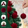 thumbnail image 3 of Velvet Ball Ornaments Christmas Balls Red 12 PCS 2.36-Inch Xmas Tree Ball Ornaments for Party Christmas Tree Decor Baby Shower First Xmas Decorations, 3 of 5