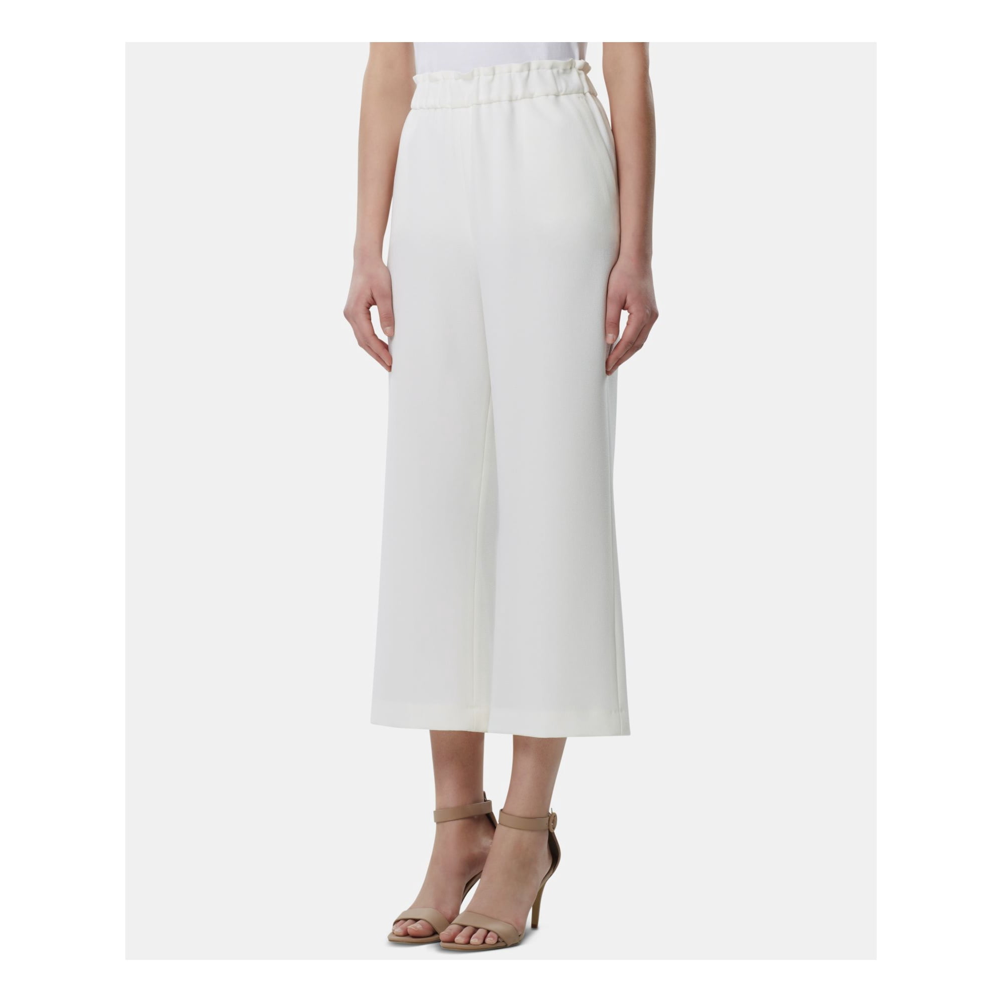 Ivory cropped trousers best sale