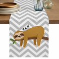 thumbnail image 2 of Cartoon Sloth Tree Branch Table Runner 36 Inches Long,Kitchen Dining Tablerunners Gray Chevron Stripe Animal Linen Table Runners Dresser Scarves for Home Dinner Wedding Holiday Party Decor, 2 of 9
