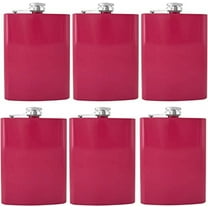 Gifts Infinity® Stainless Steel Hip Flask Assorted Colors, 8oz, (Pink Set of 6)