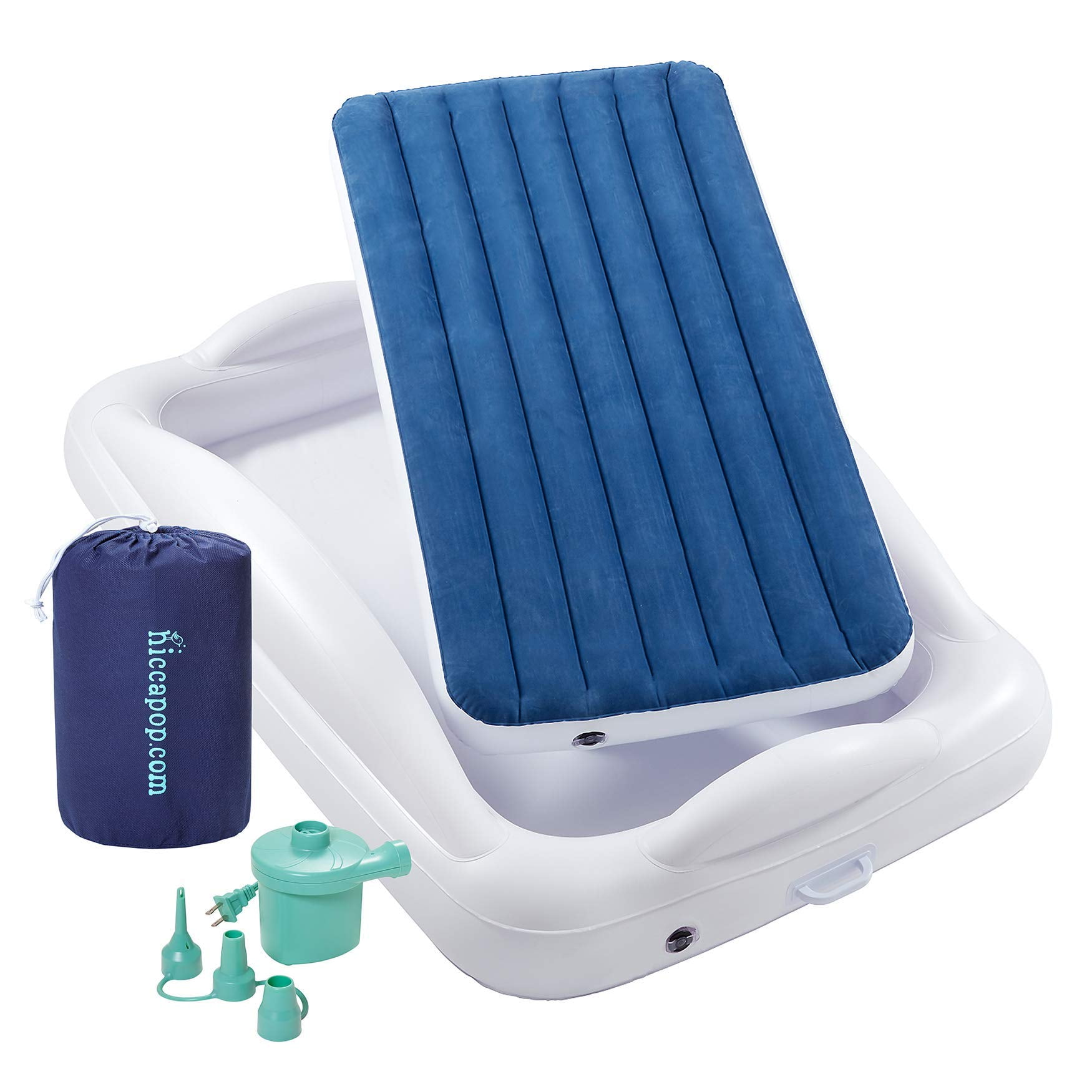 Hiccapop Inflatable Toddler Travel Bed With Safety Bumpers 4 Sided