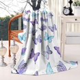 thumbnail image 2 of White Blue Purple Butterfly Pattern Blanket,Comfortable Soft Lamb Wool Throw Blanket,All Season,Warm Lightweight Blankets for Sofa Bed Couch Living Room Chair,40"x50", 2 of 4