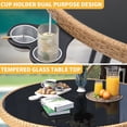 thumbnail image 4 of Dextrus 5 Piece Adult Modern Wicker Durability Dining Furniture Sets Light Brown/Black, 4 of 5