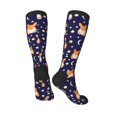 thumbnail image 5 of Lsque Corgi Lying With Moons And Stars Printed Crew Socks Men's Women's LightWeight Thin Casual Calf Socks ,Knee High Socks,Cotton Socks, 5 of 9
