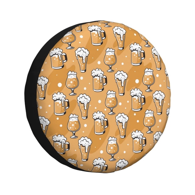 Balery Beer In Glasses Cubiertas para Neumáticos - Protector Resistente para Neumáticos de Camioneta, SUV, Remolque, Camper y RV-15 inch