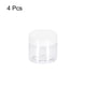 thumbnail image 3 of Transparente Plástico Frascos con Blanca Tapa - 4Uds 5oz/150ml Almacenamiento Recipientes Juego 70mm Diámetro Reutilizables Macetas para Cocina Organizador Unique Bargains conjuntos de contenedores de almacenamiento de alimentos, 3 of 5
