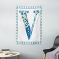 thumbnail image 1 of Letter V Tapestry, Traditional Portuguese Inspired Framework and Lettering Design Capital V, Wall Hanging for Bedroom Living Room Dorm Decor, 40W X 60L Inches, Blue Yellow Orange, by Ambesonne, 1 of 2