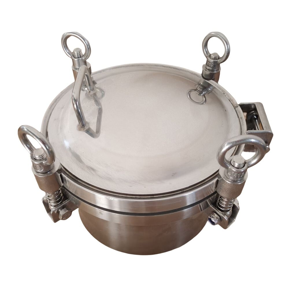 7.87" Sanitary Pressure Round Manhole Cover Handwheel Style Tank Manway Door