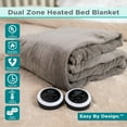 thumbnail image 2 of BLACK+DECKER Heated Blanket Electric King, 10 Heating Levels, 10H Timer, Auto Shutoff, Dual Zone Heating, 90x100 inches, Grey, 2 of 8
