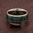 thumbnail image 4 of 100S JEWELRY Tungsten Wedding Ring for Men Women Opal Inlay Silver Band Comfort Fit Size 6-16 (Tungsten, 8), 4 of 6