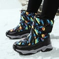 thumbnail image 2 of Otqutp Kids' Tie Dye Snow Boots Insulated Waterproof Faux Fu𝗿 Lined Warm Anti-Slip Winter Shoes for Boys Girls Outdoor, 2 of 9