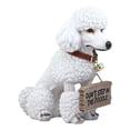 thumbnail image 3 of Realistic White French Poodle Dog Fifi Welcome Greeter Statue With Jingle Collar, 3 of 5