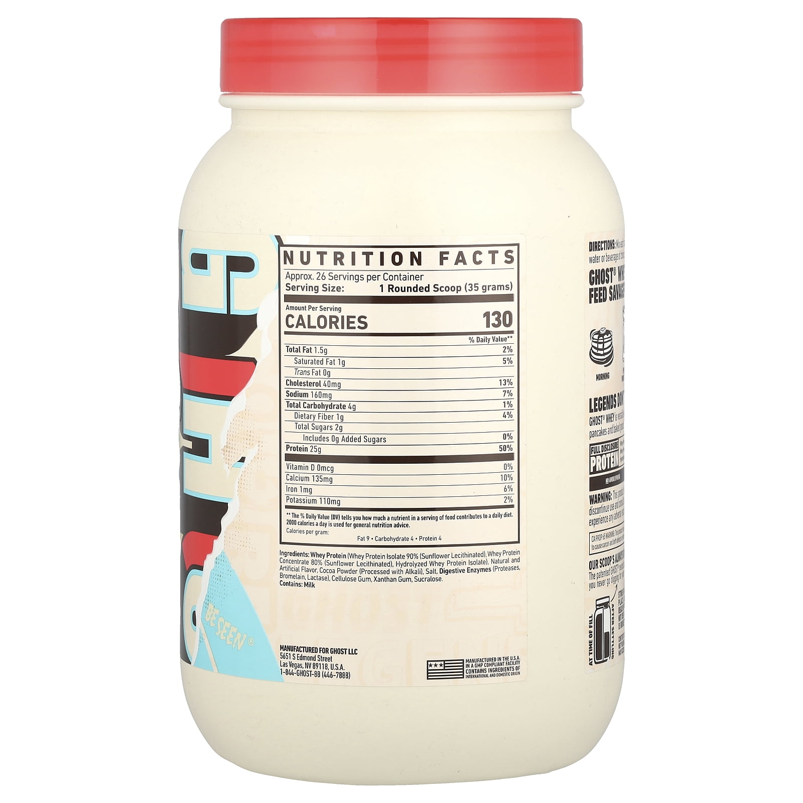 Ghost Whey Protein, Milk Chocolate, 2 lb (924 g)