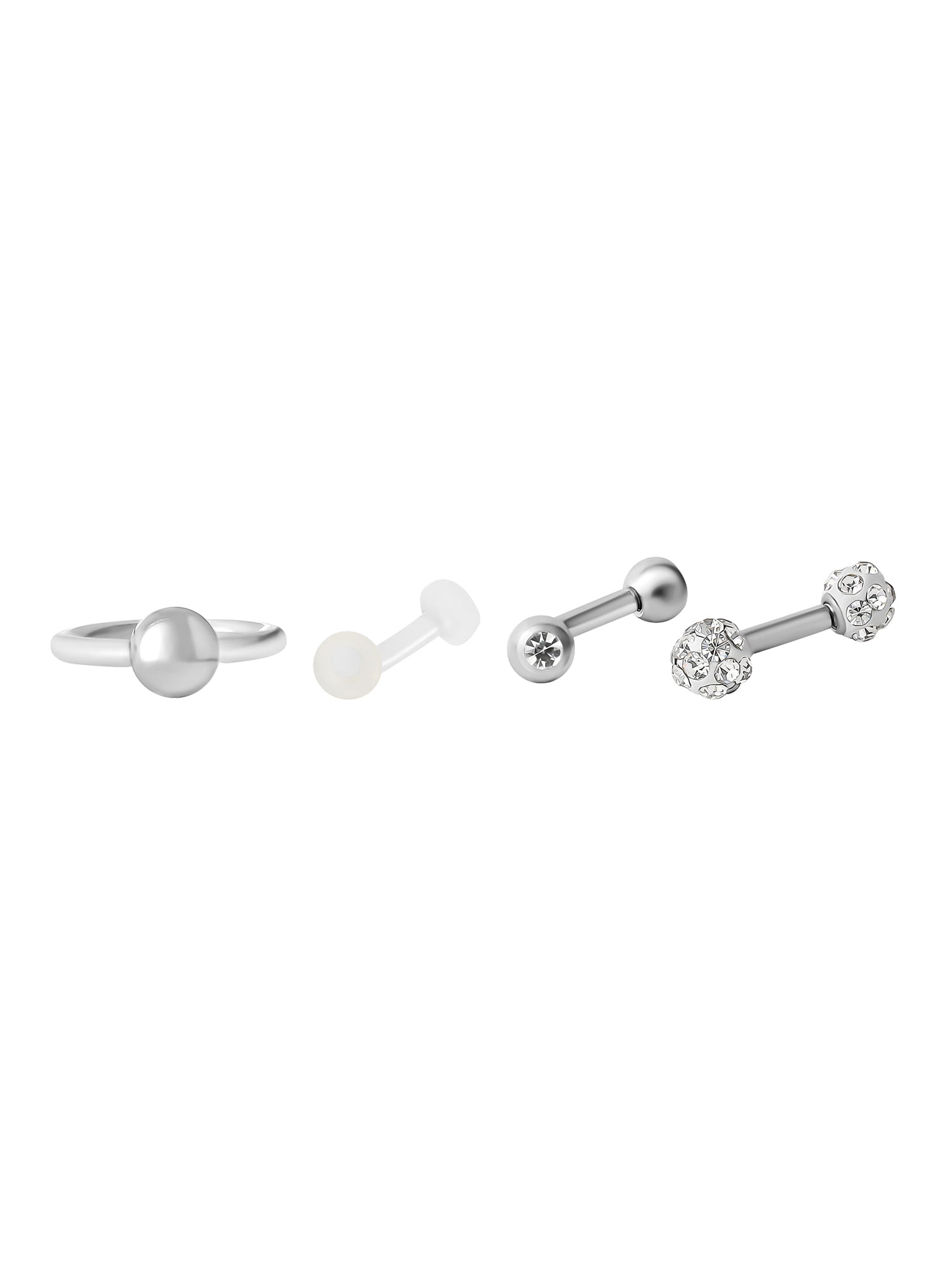 Body Jewelry Women's 16G Assorted Eyebrow Jewelry 4-Pack