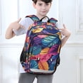 thumbnail image 6 of FORMRS School Backpack 17" Student Travel Bag with Laptop Compartment, Colorful Art Leaves Pattern, 6 of 7
