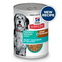 Hill's Science Diet Perfect Weight & Joint Support Hearty Vegetables & Tuna Wet Dog Food, 12.5oz Can 12pk