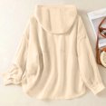 thumbnail image 3 of Textilo Womens Cotton Linen Hoodies Long Sleeve Button Down Hooded Shirts with Pocket Sun Protection Blouse Casual Summer Vacation Beach Lightweight 2026 Tops,Beige L, 3 of 5