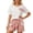 Light Pink, variant on Ladies Pajamas Sets Matching Sleepwear Short Sleeve Tops with Elephant Shorts Outfit for Womens