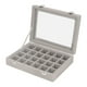 thumbnail image 5 of Joyero pequeño de terciopelo organizador con 24 compartimentos, joyero, caja de almacenamiento para pendientes y anillos, joyero con cerraduras, color gris, 5 of 5