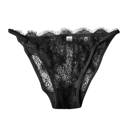 

CAICJ98 Panties for Women Women s Mesh Temptation Flock Low Rise Thong Black