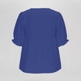 thumbnail image 6 of DYTTDG Women's Babydoll Blouse | Elbow Puff Sleeve Round Neck Top, Button Down Casual Summer Breathable Blouse for Daily & Vacation Wear, 6 of 8