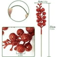 thumbnail image 2 of 5Pcs Artificial Berry Picks, Christmas Berry Stems, Berry Sprigs for Christmas Tree, Glitter Berry Branches for Xmas Garland Wreath, Faux Berry Picks for Vase Filler and Centerpiece Decor, 2 of 5