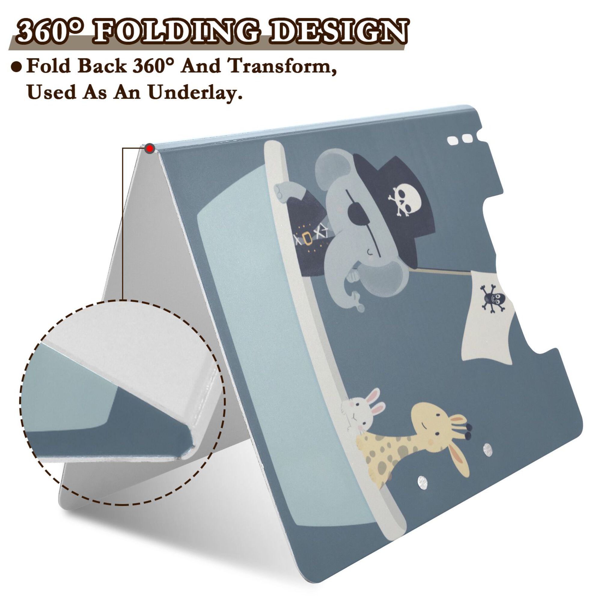 FORMRS A4 Clipboard Folder with Pen Holder Horizontal Foldable School Office Binder, Cute Animals