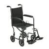 Drive Medical Lightweight Steel Transport Wheelchair, Fixed Full Arms, 19" Seat, 1 count