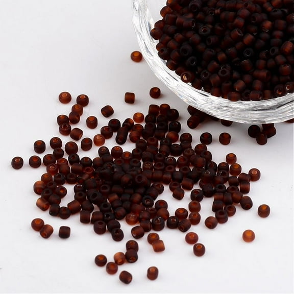 50 g 8/0 Frosted Round Glass Seed Beads Coconut Brown Size: 3mm in diameter hole:1mm 1101pcs/50g