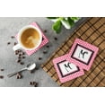 thumbnail image 3 of Carolines Treasures CJ1001-FC-Parent Set of 4 Monogram - Pink Black Polka Dots Foam Coasters Initial  multicolor, 3 of 3